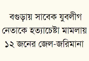 বগুড়ায় সাবেক যুবলীগ নেতাকে হত্যাচেষ্টা মামলায় ১২ জনের জেল-জরিমানা