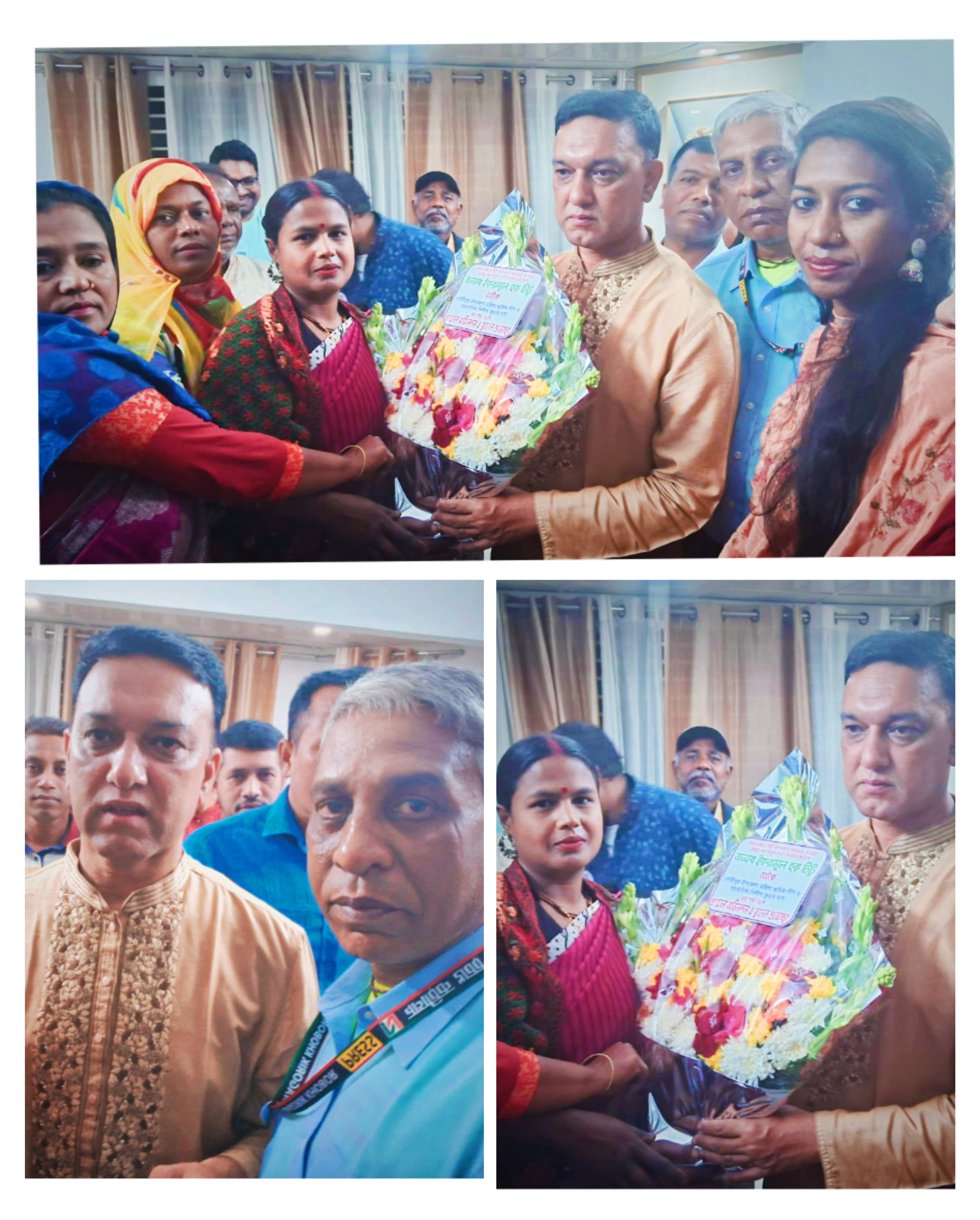বিশাল ভোটের ব্যবধানে মেয়র নির্বাচিত হওয়ায় ইকরামুল হক টিটুকে সাংবাদিক দিলীপ কুমার দাস ও মহিলা শ্রমিকলীগের শুভেচছা 